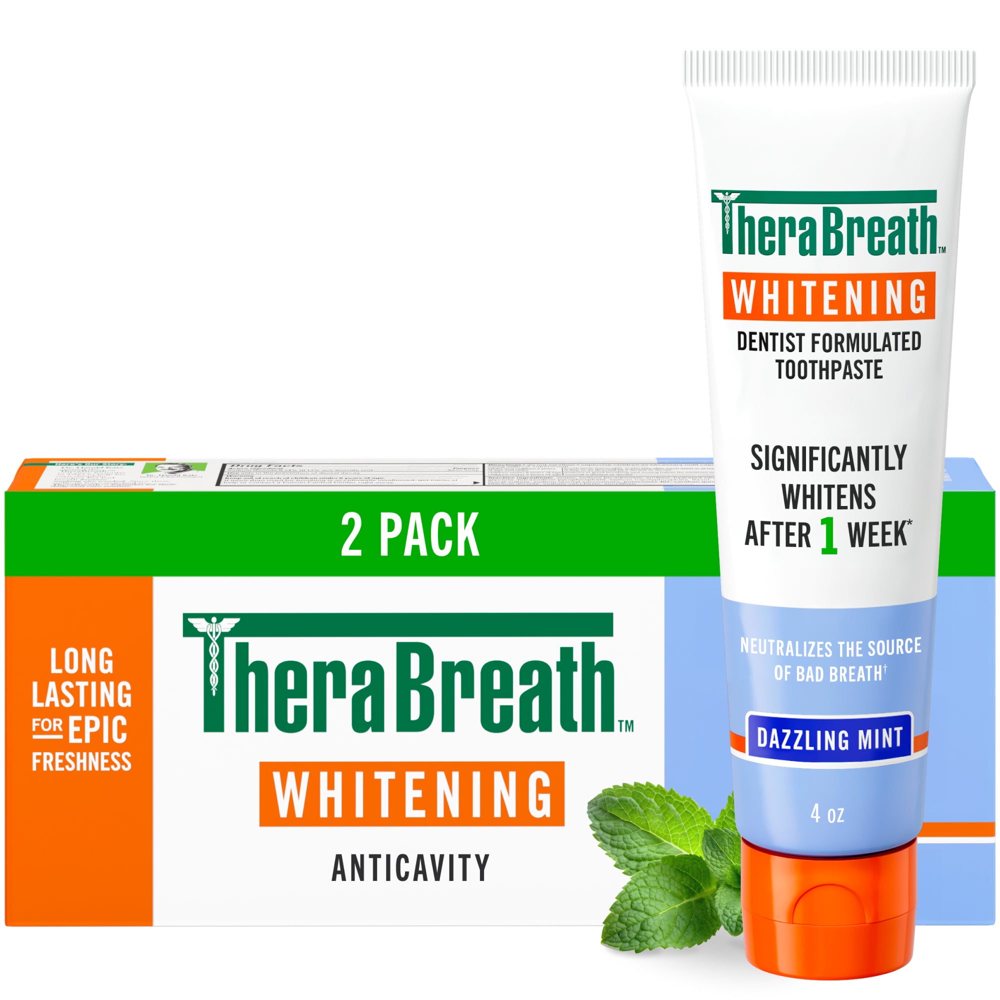 TheraBreath Whitening Toothpaste, Peroxide-Free & Anticavity, Dazzling Mint - Image 14
